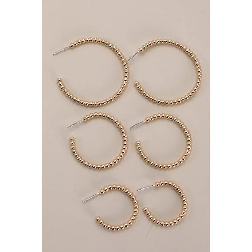 Beaded Hoop Earring Set