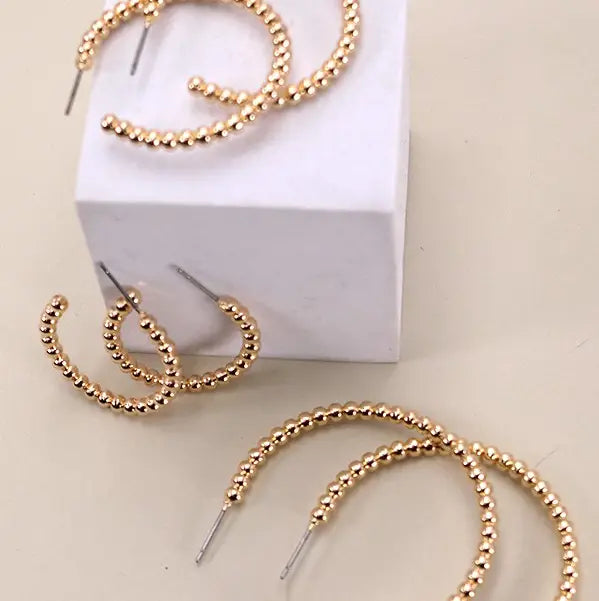 Beaded Hoop Earring Set