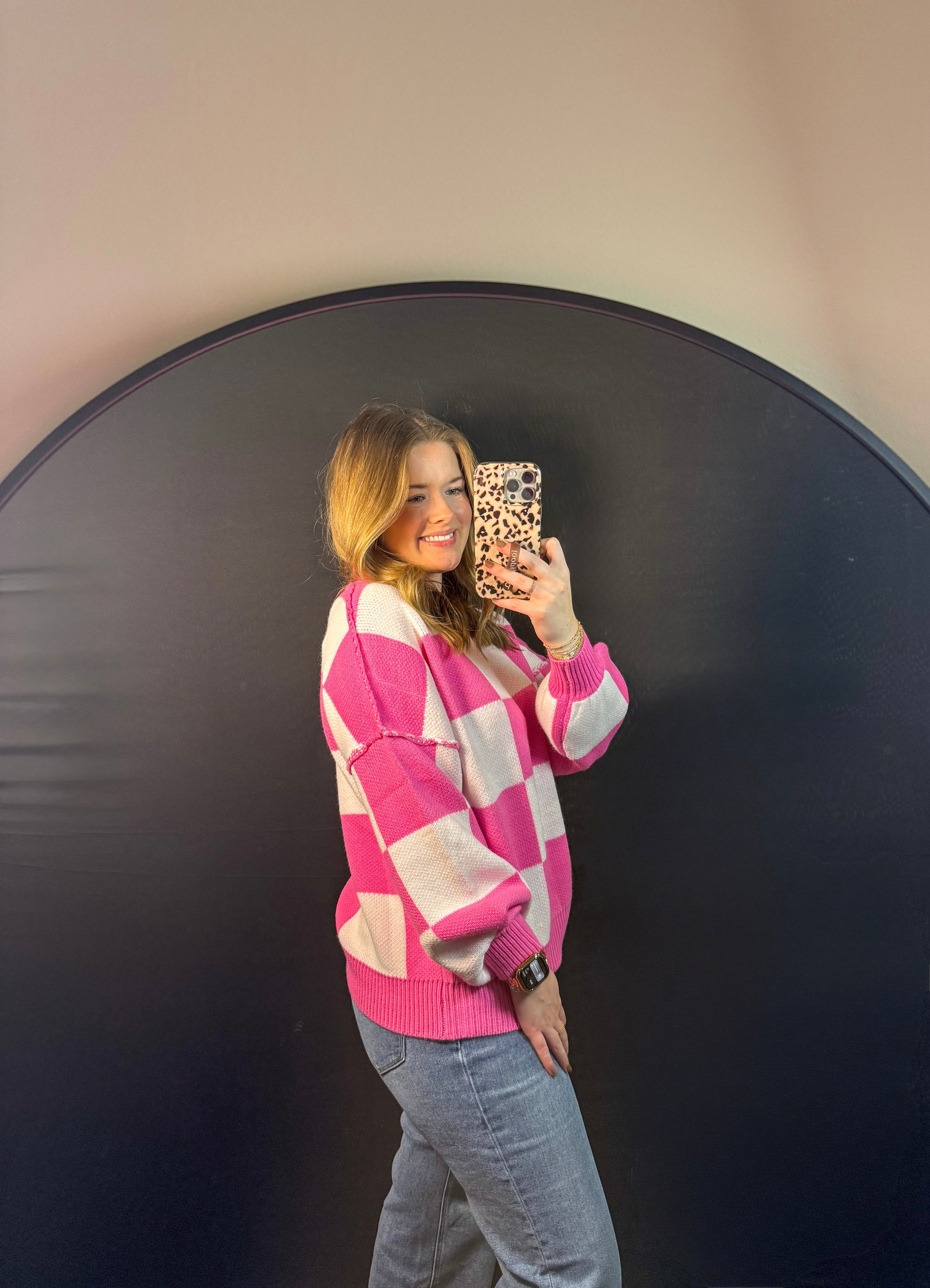 Sweetheart Check Sweater - SALE