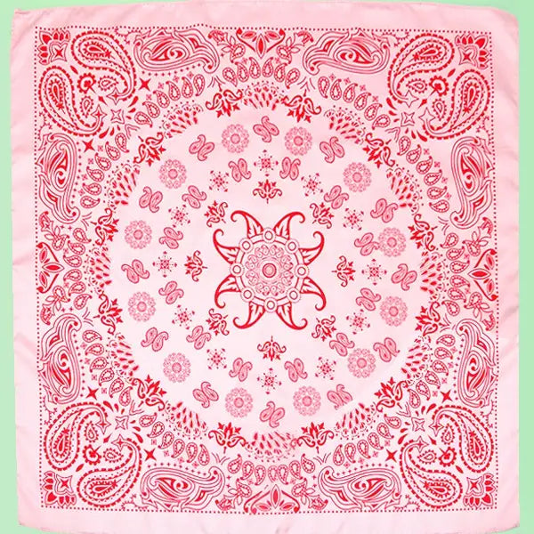 Paisley Pink Silky Feel Bandana Scarf