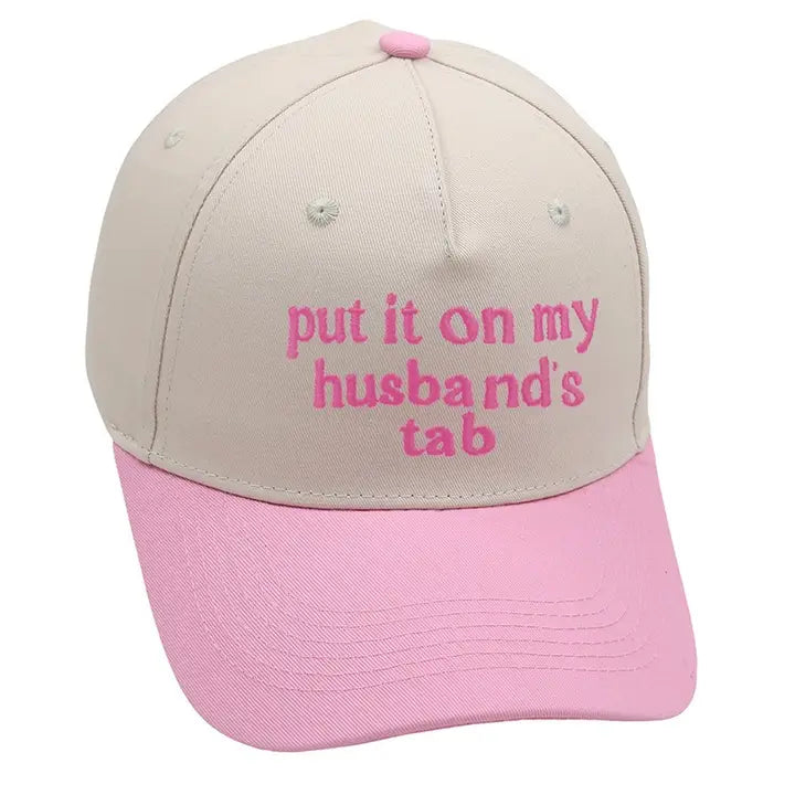 Put It On My Husbands Tab Trucker Hat
