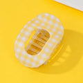 Yellow Gingham Lay Flat Claw Clip