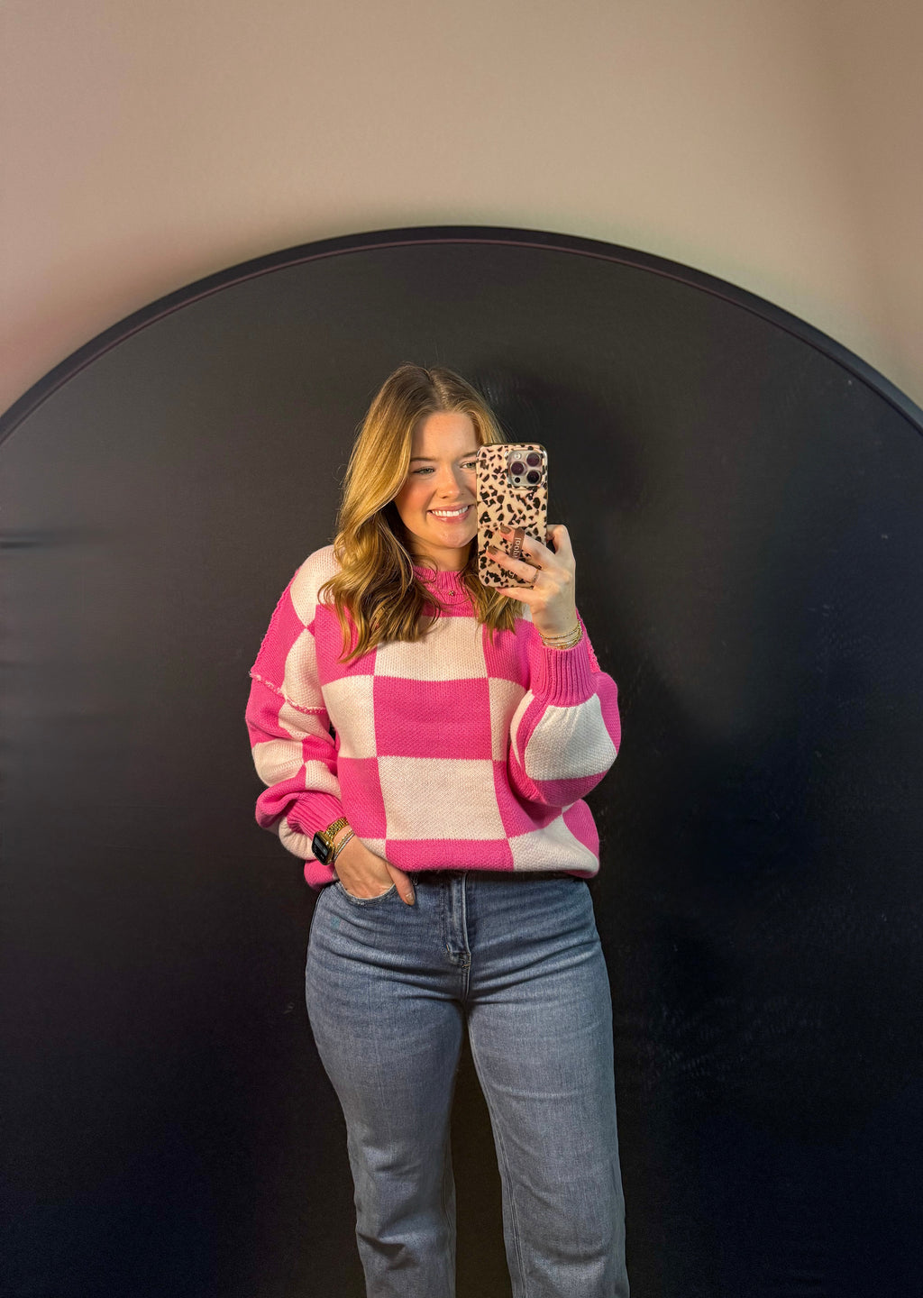 Sweetheart Check Sweater - SALE