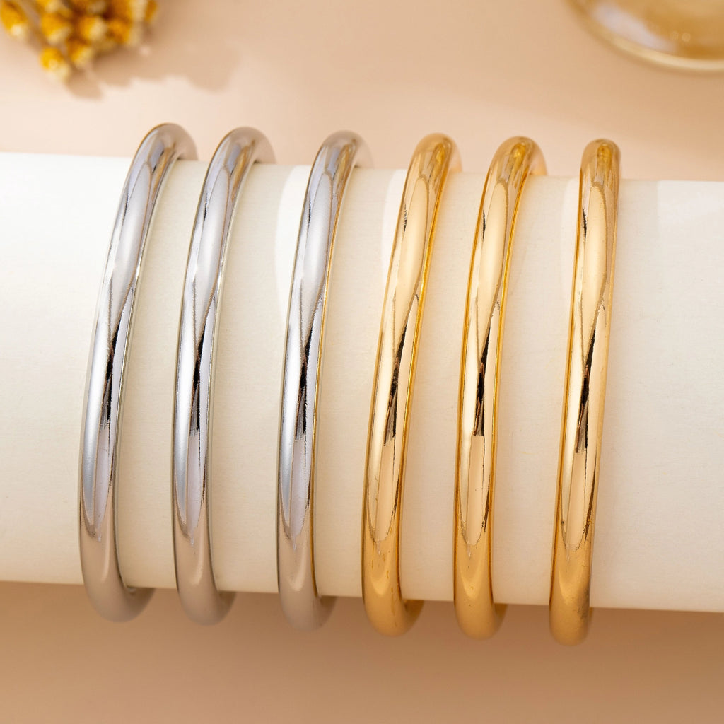 Chunky Triple Tube Bangle Set