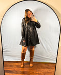 Evening Grace Faux Leather Dress - SALE