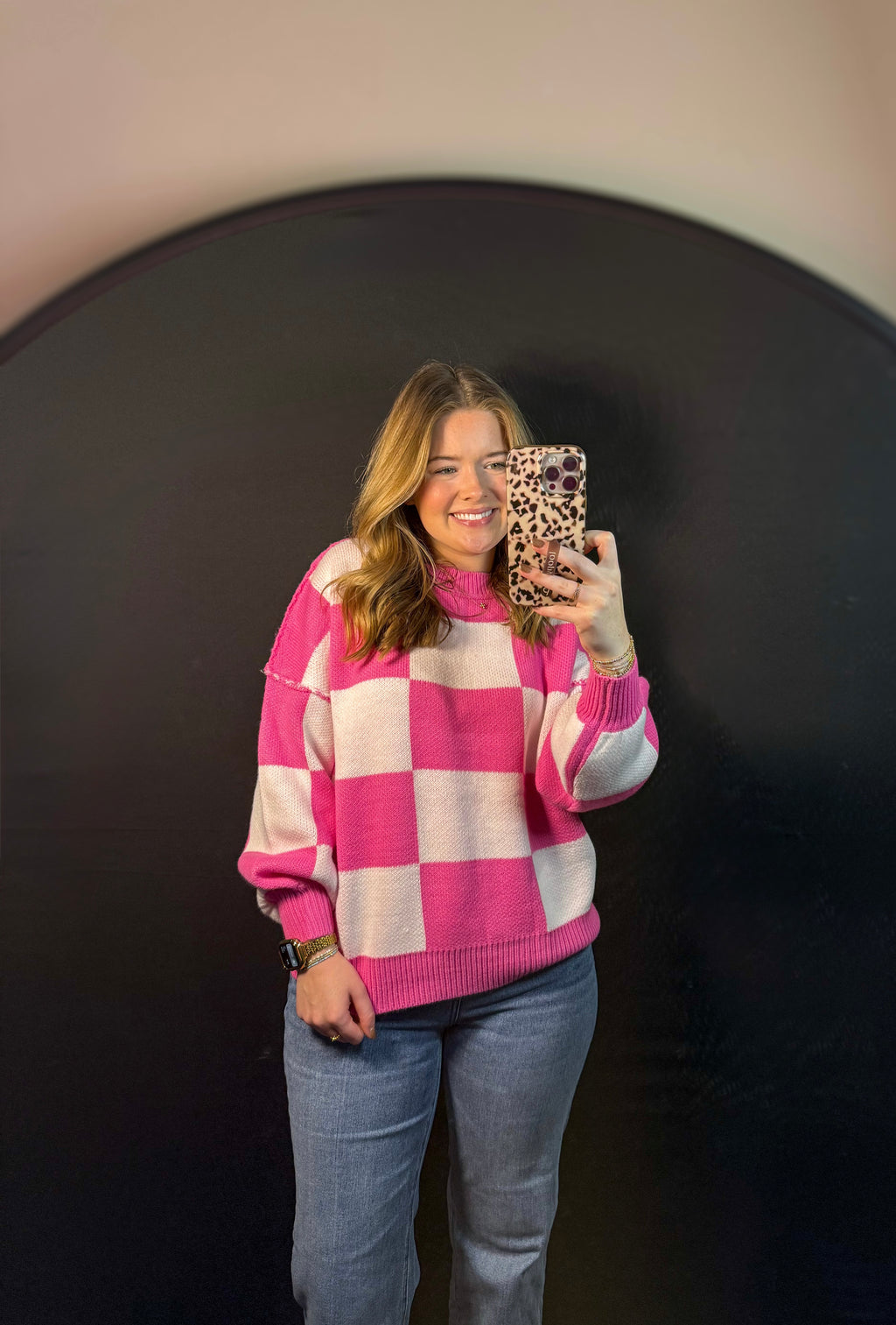 Sweetheart Check Sweater - SALE