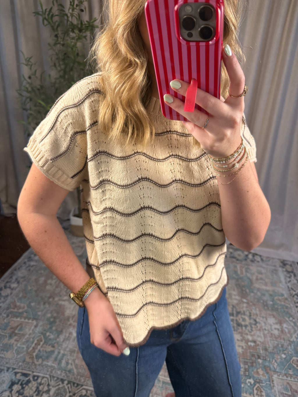 Vintage Waves Sweater Top
