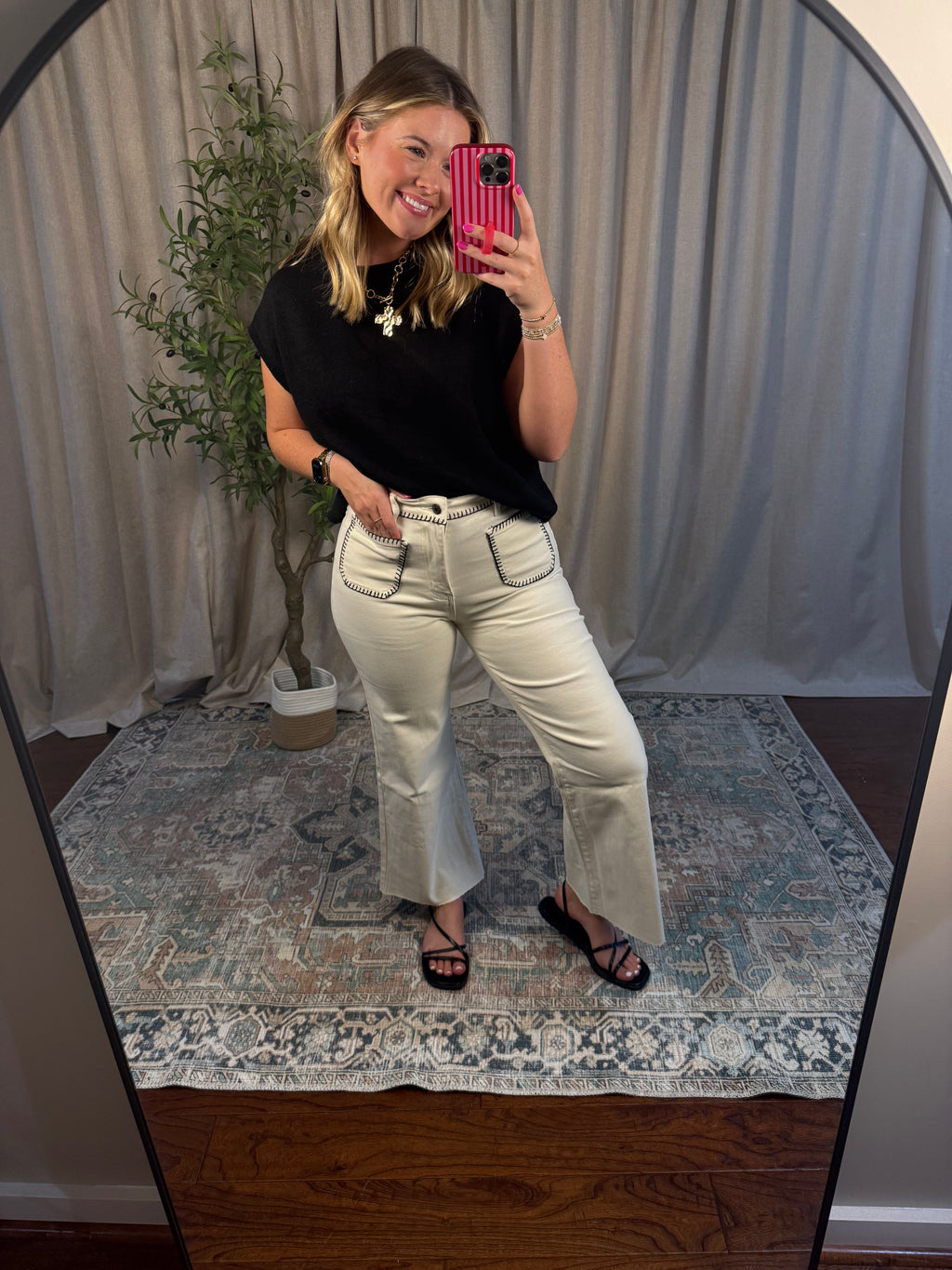 Sutton Stitch Wide Leg Jeans