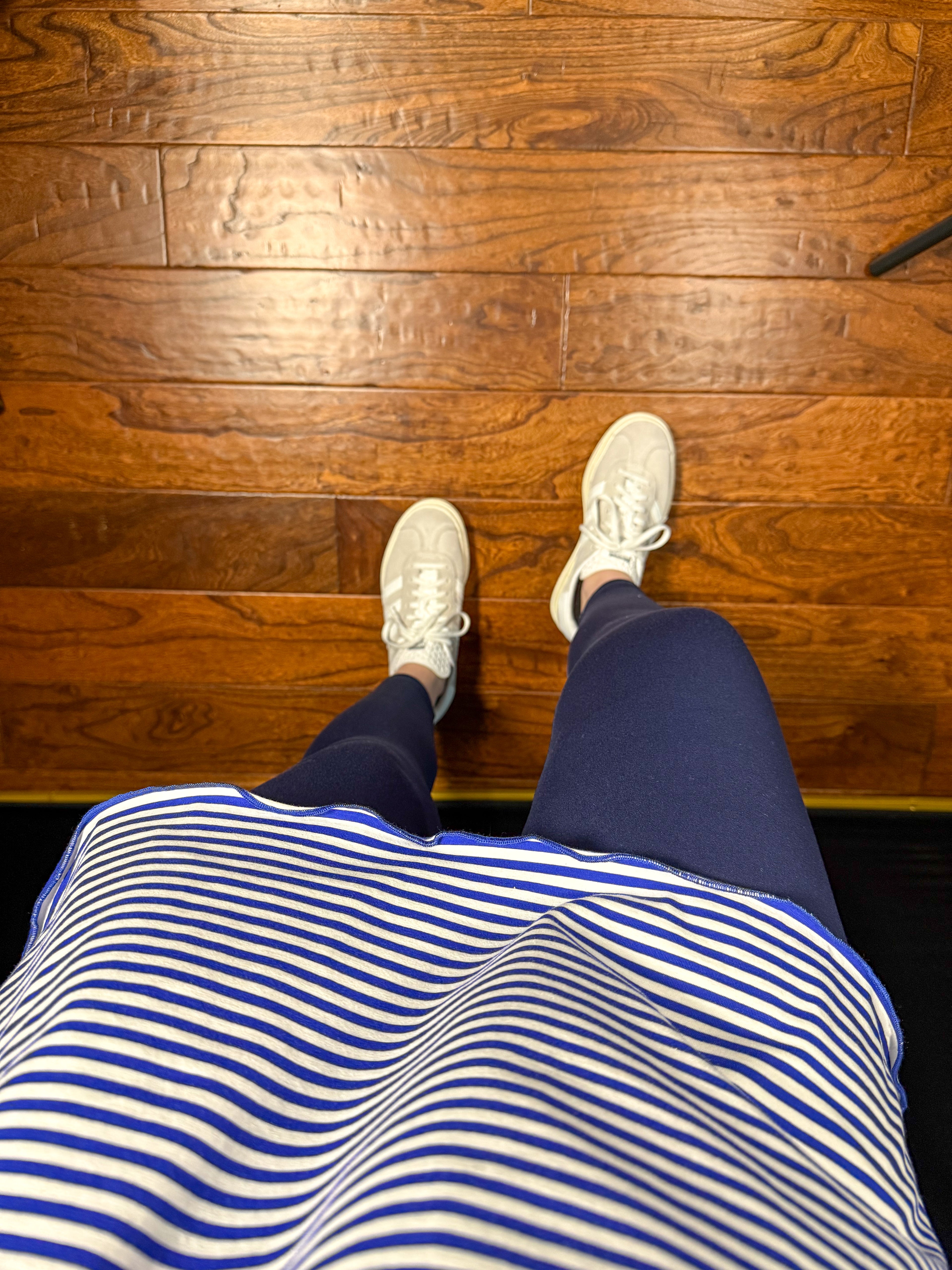 Blue & White Striped Oversized Top