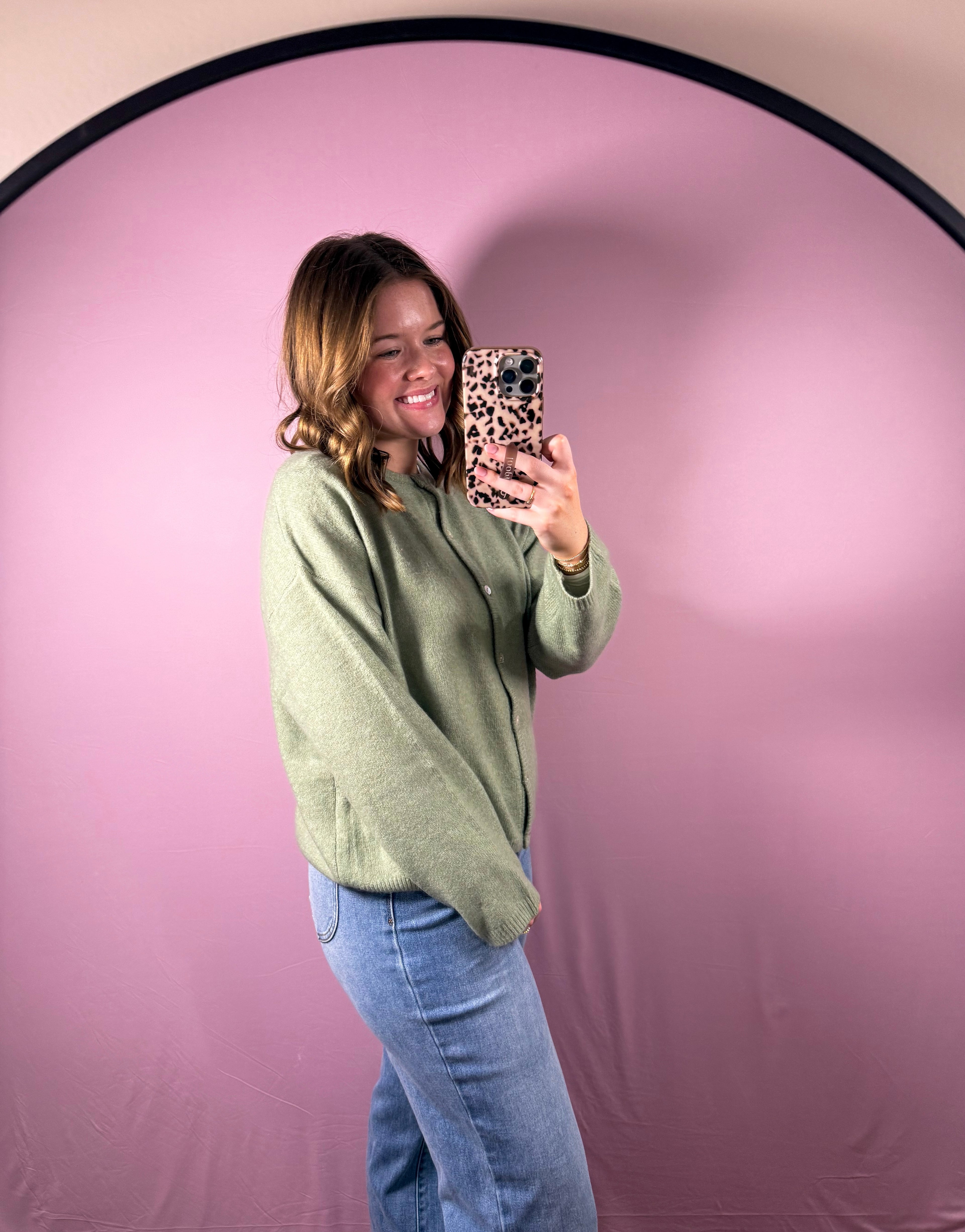 Soft Sage Button Knit Cardigan