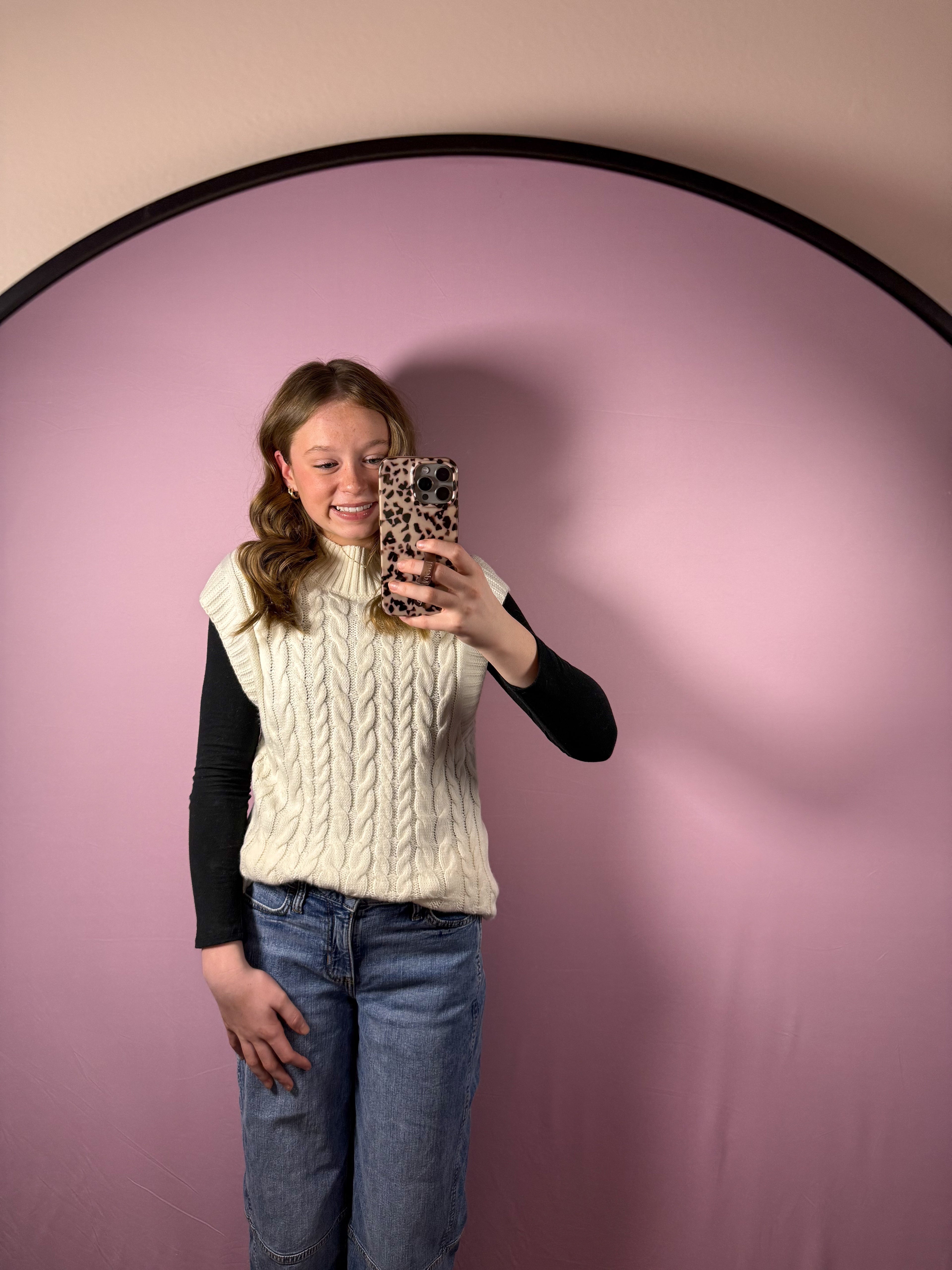 Classic Cable Knit Sweater Vest