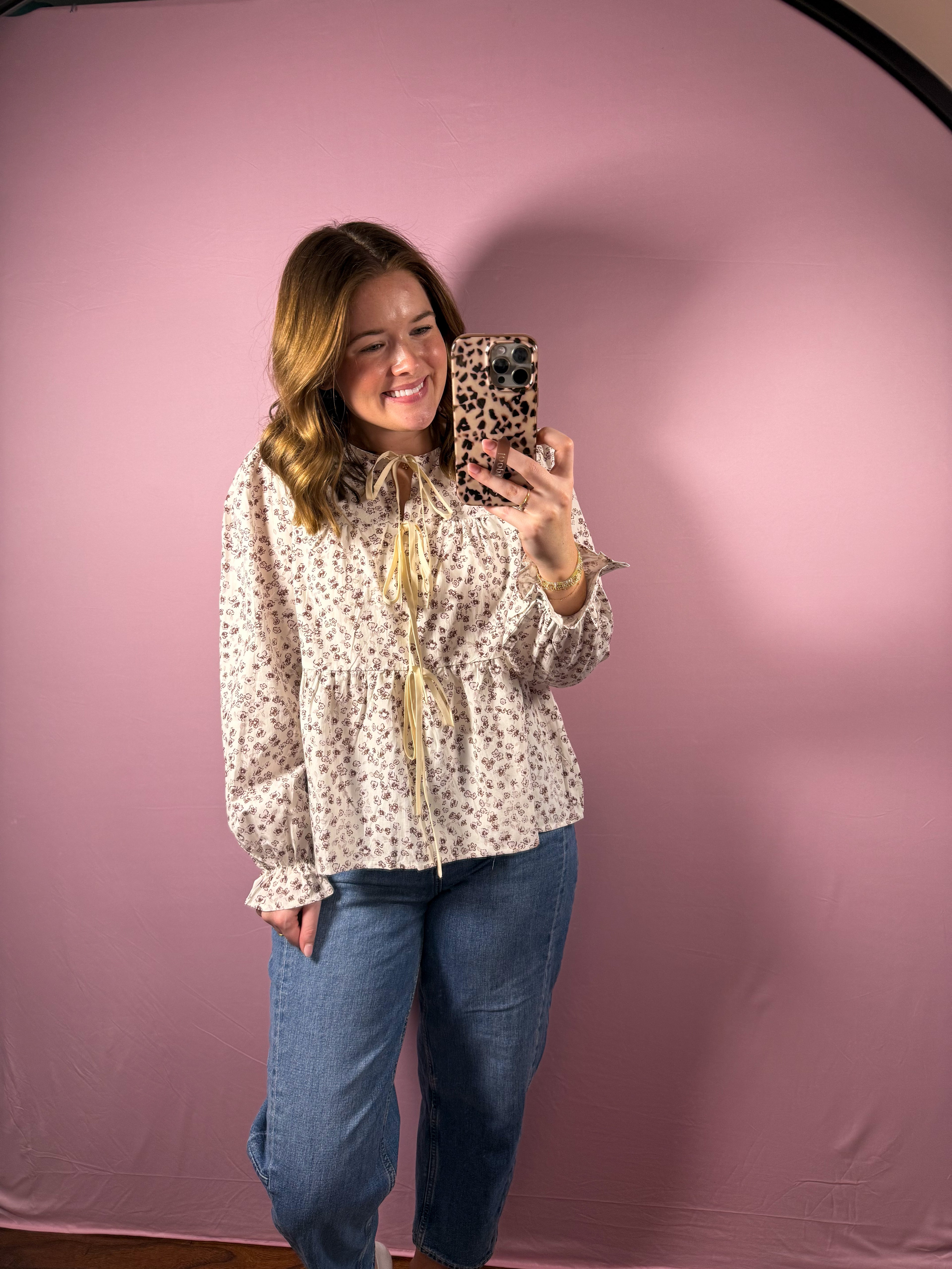 Vintage Bloom Tie Top