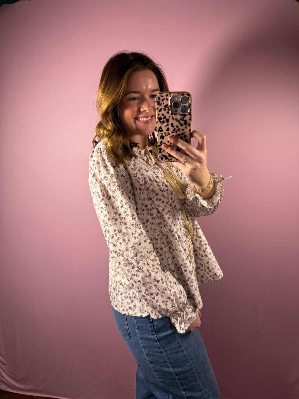 Vintage Bloom Tie Top