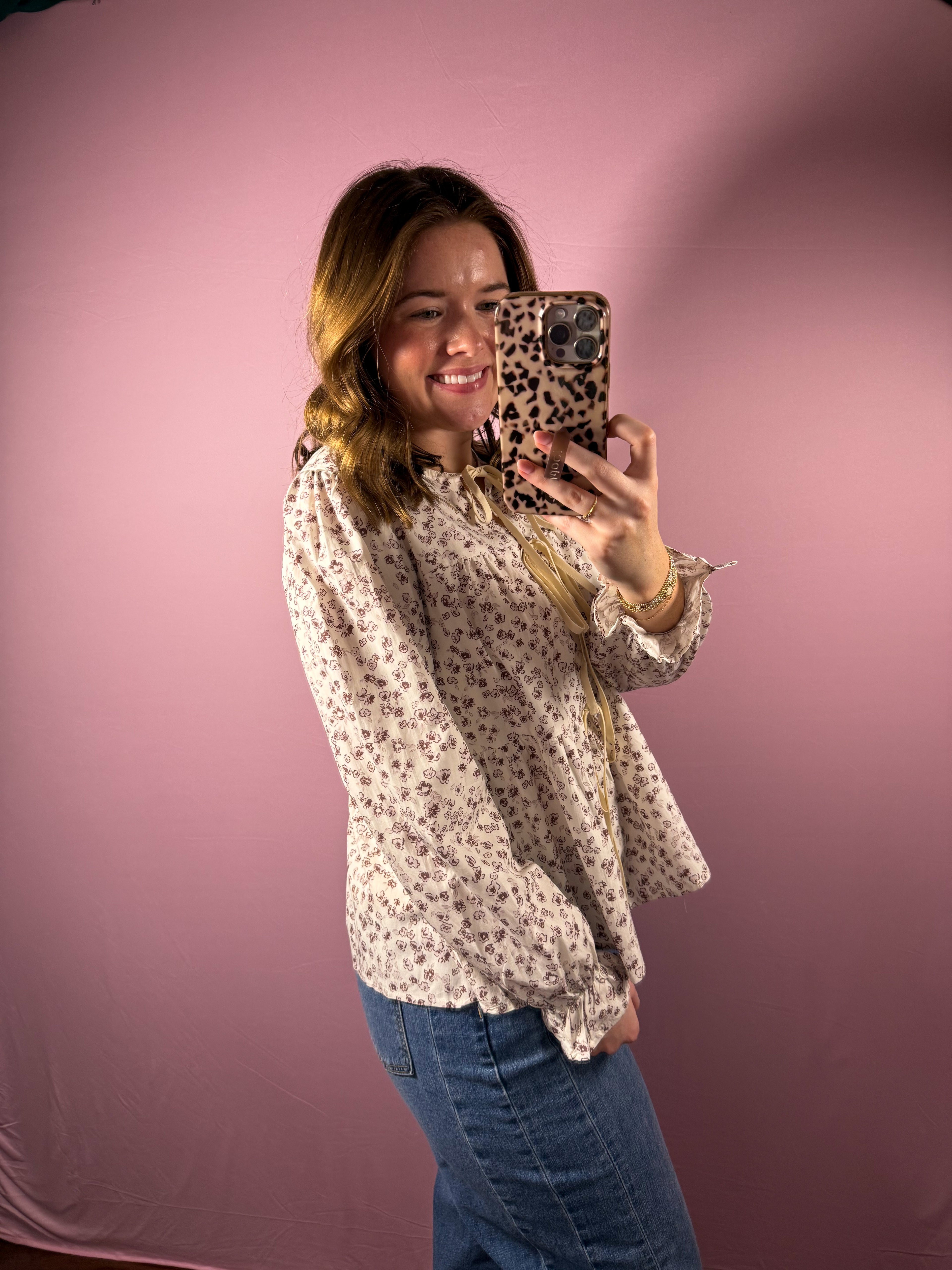 Vintage Bloom Tie Top