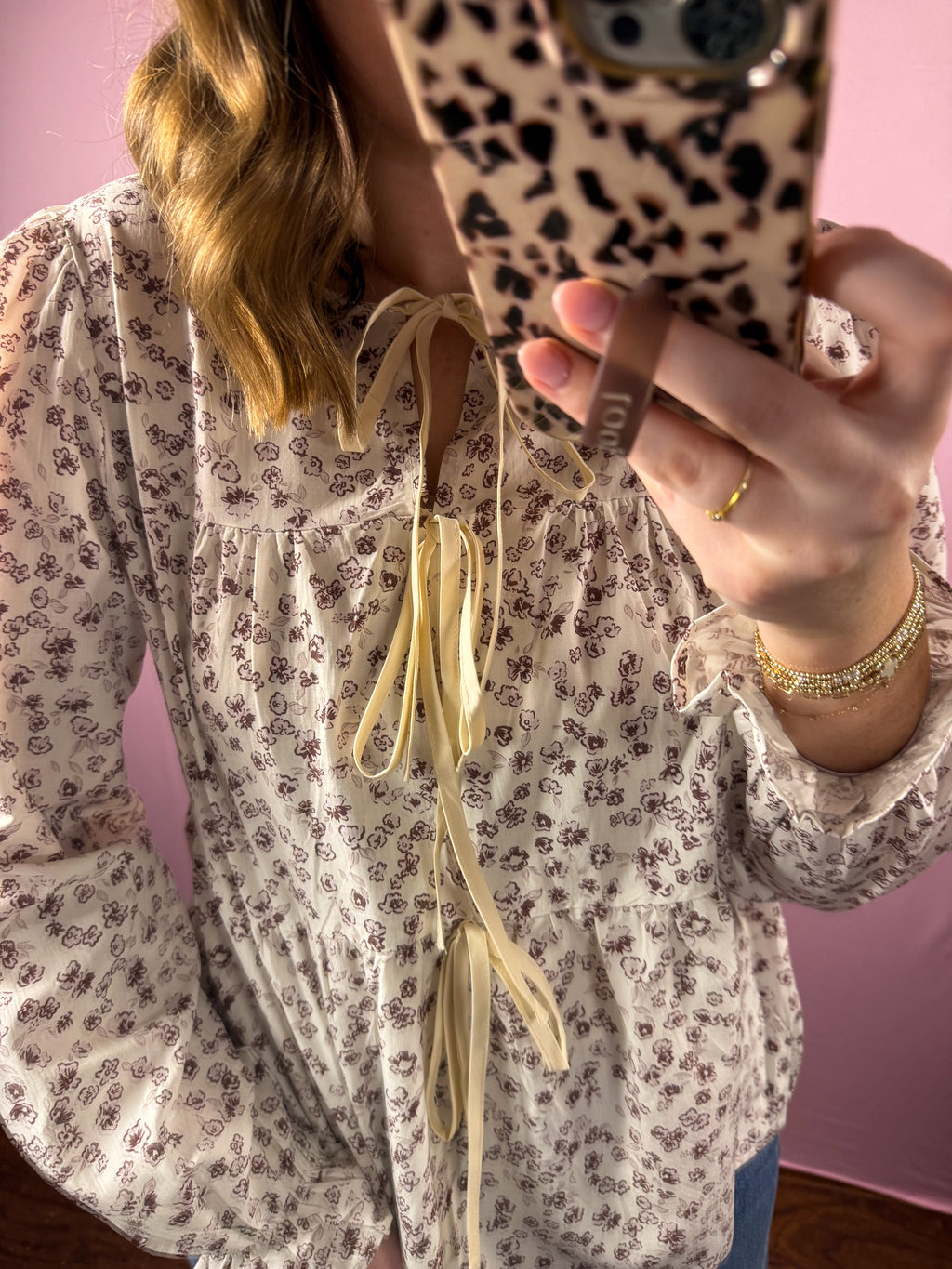 Vintage Bloom Tie Top