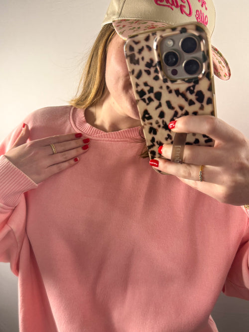 Criss Cross Neckline Oversized Sweatshirt