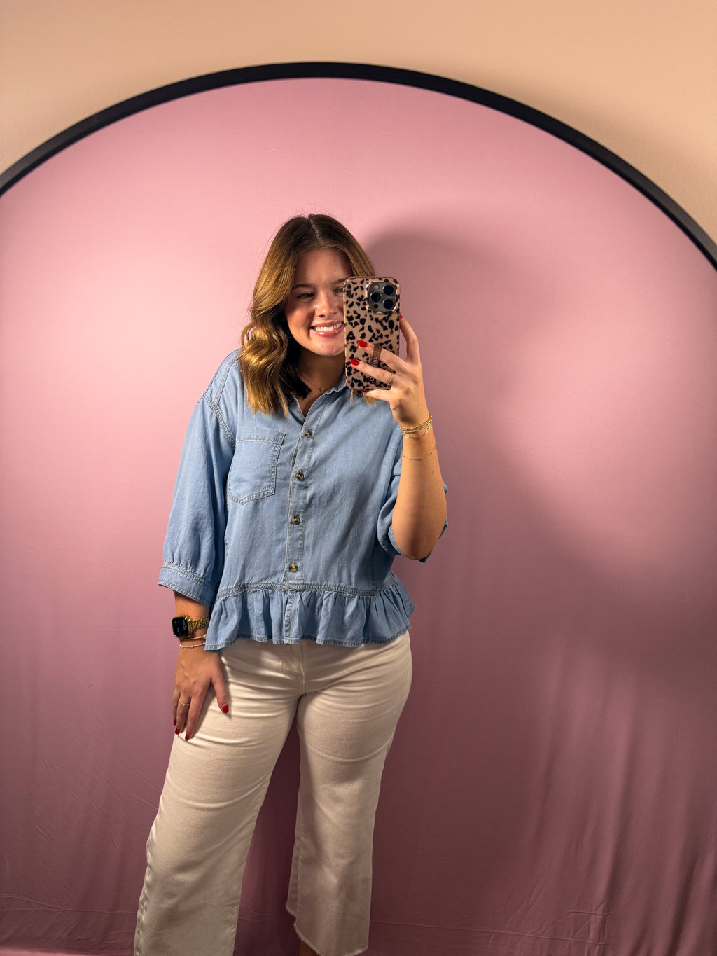 The Soft Wash Denim Top