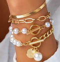 Pearl Chain Bracelet Stack