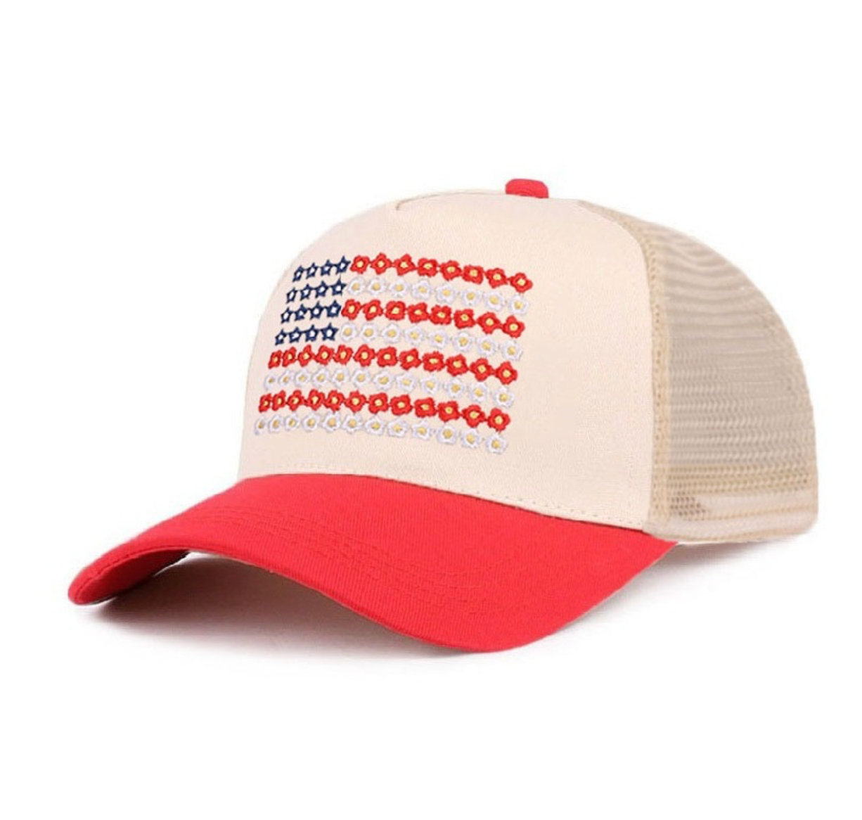 Red, White & Bloom Trucker Hat