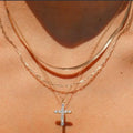 Triple Stacked Cross Necklace