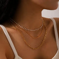 Pearl & Chain Layered Necklace