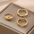 Statement Modern Stacked Wave Ring